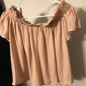 light pink off the shoulder top